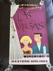 Western Airlines Rare 1960s Las Vegas Vintage Poster  lithograph 