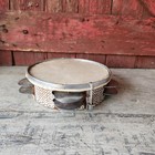 Vintage Middle Eastern Riqq Tambourine With Hand-painted Design