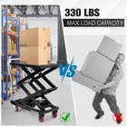 Hydraulic Lift Table Cart 770lbs Capacity 50  Lifting Double Scissor Lift Table