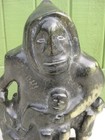 Huge Antique Inuit Eskimo Serpentine Soapstone Stone Sculpture Statue Signed 