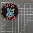 Death By Pizza Gothic Grim Reaper Skater 90s Style Iron On Patch
