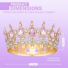 Pink Queen Crown For Women Crystal Tiara Girl Rhinestone Wedding