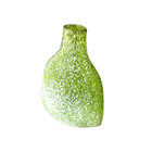 Green Glass Decorative Bottle - 6  By 5  -  Speckled Beach Decor Accent Piece