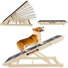 Pre-owned Wooden Dog Ramp Adjustable Folding Portable Pet Ramp For Bed Car Gray