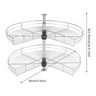 2-tier Removable Basket Shelf Organizer 270   Rotating Storage Shelves Rack New