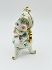 Vintage Sugar Porcelain Kitty Cat Texture Spaghetti Victorian Chair Figurine