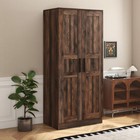 2 Doors Led Wardrobe Armoire Closet Cabinet Storage Organizer With Hanger Rail
