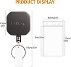2 Retractable Badge Reel Id Card Holder Heavy Duty Metal With Belt Clip Key     