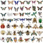 2024 Fashion Cute Animal Butterfly Insect Crystal Brooch Pin Women Party Jewelry