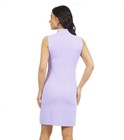 Ibkul Mini Check Sleeveless Mock Neck Dress Lavender white Sz S Upf 50 
