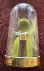 Vintage Max Factor Green Hypnotique Sophisti-cat Flocked Kitty Perfume Dome 60s