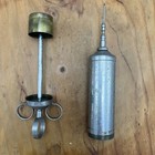 Vtg Antique Veterinary Syringe Stainless Steel With Needle 27 Cm