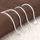 925 Sterling Silver Snake Chain Necklace 3mm 16  18  20  22  24  26  28  30 Inch