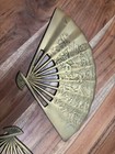 Vintage Pair Of Solid Brass Fan Wall Decor  Featuring A Depiction Of A Phoenix  