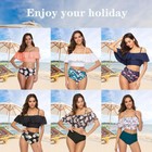 Womens Swimwear High Waist Bikini Set Push Up Padded Beach Swimsuit Bathing Suit