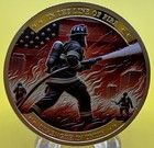   Firefighter Challenge Coin Service Respect To Save Life And Property Gold Trim