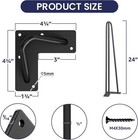 Set Of 4 Black Metal Hairpin Table Legs 24 In With Floor Protectors Heavy Duty