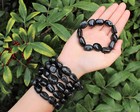 Black Tourmaline Tumbled Stone Crystal Bracelet 6-8mm   Genuine Tourmaline Jewel