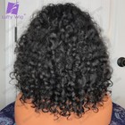 Scalp Base Top Curly Full Machine Made Human Hair Wigs With Bangs Glueless Wigs
