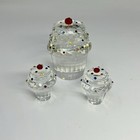 Simon Designs Crystal Cup Cakes Set Of 3 Figurines- Paperweight