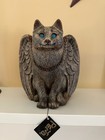 Windstone Editions Large 8 5  Good Cat Candle Angelic Statue Glowing Eyes W tag