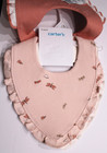 Nwt Carter s Girl s Floral Firefly Nature Ruffle Bibs Water Resistant 3 Pack