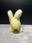 Vintage Yellow Bunny Rabbit Plush Rattle Bow 7 l Stuffed Easter Toy Pet Lovey
