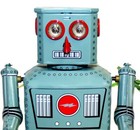 Lantern Robot Masudaya Smoking Powder Tin Toy Robot Reproduction