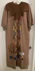 1970 s Campfire Girls Native American Ceremonial Dress Gown Beads Patches Shawl