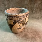 Antique Hopi Native American Indian Small Black Cream Or Pottery Vase Bowl