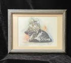 Tabby Cat Framed Print Wood Frame Gallory Wall Decor 8x6  Signed By Artist 1987