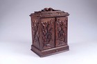 Antique Black Forest Wood Carving Cabinet  Drawers Rare 19thc Germany