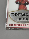 Vtg 1950s Drewrys Beer Reverse On Glass Mirror Sign Mountie Big D South Bend In