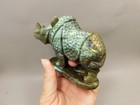 Rhinoceros Figurine Labradorite Hand Carved Stone Animal  o243