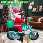 6ft Christmas Inflatable Santa Claus With Motorcycle Outdoor Decoration