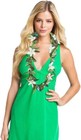 Hawaiian Leis Tropical Luau Hawaii Necklace Women Flower Green Leaf    