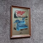 Vtg Miller High Life Beer Mirror - Common Loon - Wisconsin Wildlife Series 1992
