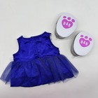 Build A Bear Rare Blue Sequin Dress Silver Glitter Shoes Teddy Clothes Outfit
