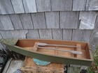 Vintage Wooden Skiff Hunting  Model Boat Scow With Oars