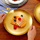 Custom Handmade Royal Stainless Steel Medium Gold Plated Serving Set Four Piece