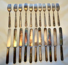 Vintage 1847 Rogers Bros Silverplate Flatware     22 Pc Fork   Knife Lot     As-is