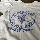 Vintage Milwaukee Admirals Hockey Camp T-shirt 1972 Kids Small Distressed Grunge