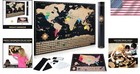 Engaging Scratch Off World Map 17x24 With Accessories - Perfect Travel Gift