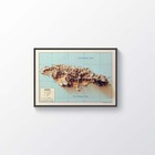 Jamaica Map  Jamaica 2d Relief Map  Jamaica Vintage Map - 2d Flat