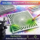 Lime Line 3-d Illusion Airbrush Stencils - Set Of 9 Reusable Geometric Designs