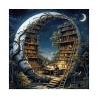 1000 Piece Fantasy Jigsaw Puzzle For Adults - Night Forest Book Shelf Art
