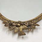 Matson Gold Tone Ormolu Bird On Branch Oval Dresser Vanity Mirror 14 5  Vintage