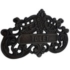 Victorian Style Toilet Door Sign In Aged Bronze