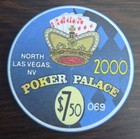 7 50 Poker Palace Casino North Las Vegas  Nv Millennium Numbered Casino Chip