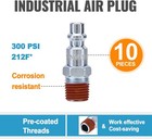 1 4 Inch Male Air Plugs  10-pack Npt Industrial Iron Air Hose Fittings With 1